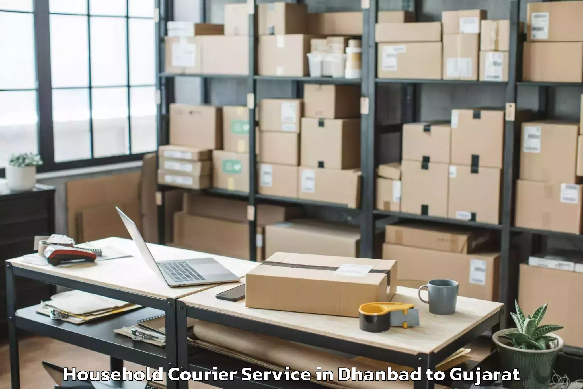 Affordable Dhanbad to Bardoli Household Courier